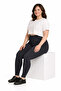 Women's Black Cotton Ribbed Plus Size Leggings - 6