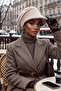 Winter Women's Plain Cashmere Hat with Visor, B-73Dk, Cream - 2