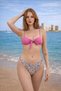 Pink Bow Detailed Patterned High Waist Bikini Set - 4