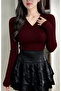 Women's V-Neck Long Sleeve Camisole Blouse 2-Pack – Black & Black White Striped - 2