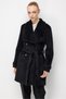 Belted Plush Coat Black - 4