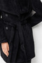 Belted Plush Coat Black - 2