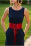 Wania Bird-Eye Detailed Satin Belt Red - 7