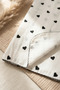 Black Heart Patterned Cotton Muslin Baby Blanket with Piping and Embroidered Edges 90*90 cm - 4