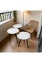 3-Piece Nesting Coffee Table Set, Round Side Tables for Living Room - 4
