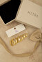 Gold Colored Zircon Stone Segmented 6-Piece Hoop Earring Set - 3