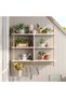 رف حائط ثلاثي الطبقات، ارتفاع 94 سم، أبيض، عصري