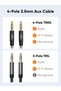 CableCreation 3.5mm TRRS Audio Cable 6FT, 4-Pole Aux Cord Hi-Fi Stereo Jack - 2