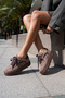 Regina Women's Mink Genuine Suede Lace-Up Sneaker - 6