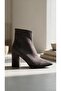 Gray Suede Thick Heeled Stylish Women's Boots - 3