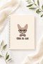 Cat Retro Animal Pattern A5 Spiral Colorful Notebook 45 Sheets 90 Pages 300 Gr Cover Pytkdftr007