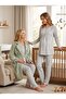 New Season Green Shawl Collar Winter Plush Long Sleeve Design Buttoned Breastfeeding Compatible Maternity Pajama Set - 6