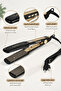 Black Gold Wide Plate Hair Straightener with Digital Display, Adjustable Temp Ceramic Flat Iron, 2 in 1 Straightener & Curler, EU Plug - 4
