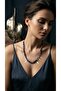 Special Design Macrame Women's Necklace with Natural Ruby and Sapphire Stones and Steel Detailing - 4