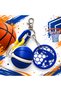 Basketball Themed Keychain – 3D Basketball Ball, Slam Dunk Figure, and Colorful Chain - 2