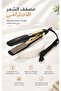 Black Gold Wide Plate Hair Straightener with Digital Display, Adjustable Temp Ceramic Flat Iron, 2 in 1 Straightener & Curler, EU Plug
