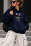Women's Oversize Hooded Sweatshirt Plant Root Graphic Printed Long Sleeve with Kangaroo Pocket - 2