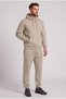 Makiteks Men's Stone Hooded Kangaroo Pocket Tracksuit Set with Elastic Cuffs Comfortable Fit Sports Set - Sweatshirt and Sweatpants Two-Piece Set