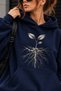 Women's Oversize Hooded Sweatshirt Plant Root Graphic Printed Long Sleeve with Kangaroo Pocket - 5