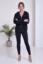 Women's Zippered Hooded Soft Cardigan Ecru, Black - 2