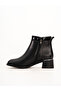 Women's Black Side Zipper Thick Heeled Ankle Boots - 5