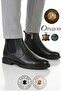 Gpt Oregon 100% Genuine Leather Black Men's Zippered Chelsea Model Luxury Casual Boots Shoes