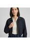 Zippered Lined Stand Collar Crop Jacket - 4