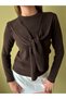 Shoulder Tie Detail Crew Neck Knitwear Sweater Aw26Kz00078 - 3