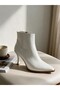 White Heeled Stylish Short Women's Boots - 2
