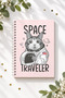 Astronat Cat Space Patterned A5 Spiral Colorful Notebook 45 Sheets 90 Pages 300 Gr Cover Pytkdftr009