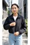 Zippered Lined Stand Collar Crop Jacket - 3