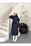 Water-Repellent, Full-Button Front, Stand-Up Collar, Detailed Belted Long Trench Coat - 5