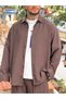 Giesto Oversize Modal Shirt Brown - 3