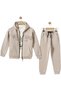 Boys' Printed Hooded Top & Bottom and T-Shirt Tracksuit 3-Piece Set - 4