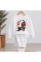 Team Sweatshirt Black Cat Heart Printed Girls Boys Crew Neck - 2