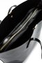 Women's Black Large Size Faux Leather Tote Shoulder Bag with Metal Accessory Detail - 5