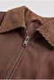 Velvet Collar Detailed Unisex Relax Basic Fabric Jacket - 2