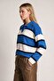 Polo Collar Striped Knitwear Sweater Lnt0047 Blue Dark Blue - 4