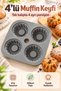 Silicone Muffin Cake Mold Non-Stick Flexible Mini Cake and Cupcake Baking Mold Set of 4