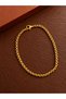 Stainless steel bracelet with gold-tone finish - smooth bangle - 19cm (7.5 inches) - 2mm width