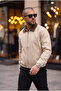 Velvet Collar Detailed Unisex Relax Basic Fabric Jacket