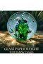 Latas Vintage Style Glass Paper Weight With Beautiful Green And Clear Bubbles Design for Office Desk/Study Table 02 - 3