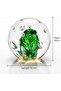 Latas Vintage Style Glass Paper Weight With Beautiful Green And Clear Bubbles Design for Office Desk/Study Table 02 - 2