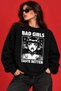Unisex Oversize Sweatshirt Gothic Girl Printed Black Graphic Design Streetwear Women Men