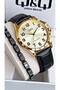 Promise Engagement Special Day Gift Original 2 Year Warranty Leather Strap Men's Wristwatch