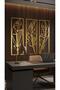 3-Piece Wall Painting, Plexi-Coated Wooden Frame, Living Room Accessory, Modern Decorative Painting, Leaf Painting 80 cm - 3