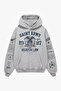 Saint Army Printed Light Gray Oversize Unisex Hoodie