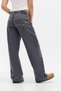Be Hill Women's Gray Striped Wide Leg Baggy Denim Pants - 4