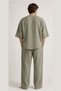Men's Muslin Pajama Set Short Sleeve S-10Xl Khaki - 4