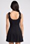 Women Solid Mini Dress, Black - 4